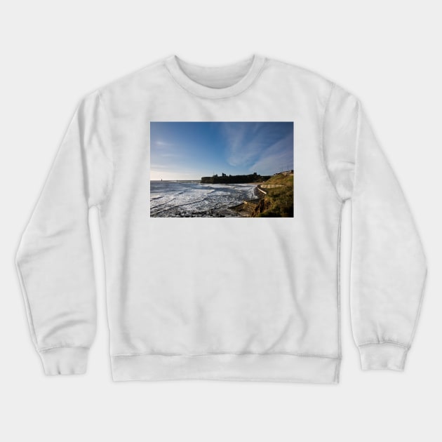 Rough Sea at King Edwards Bay, Tynemouth Crewneck Sweatshirt by Violaman